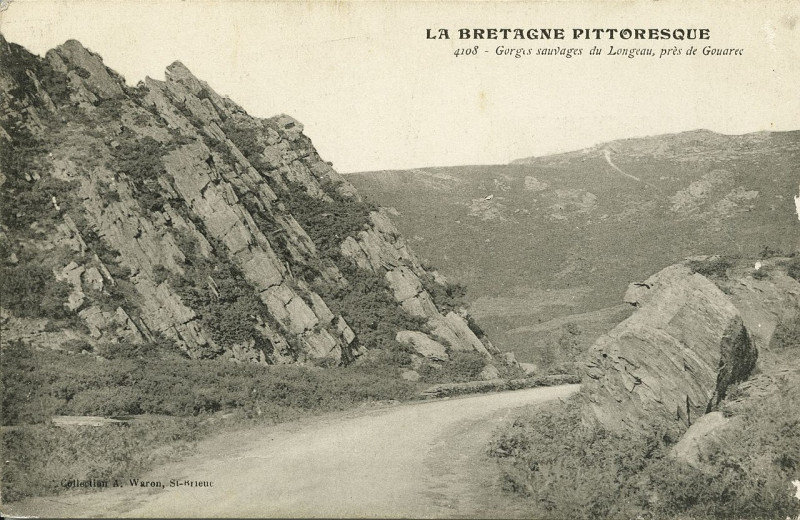 Carte postale ancienne Saint-Gelven - Gorges sauvages de Longeau à Bon Repos sur Blavet