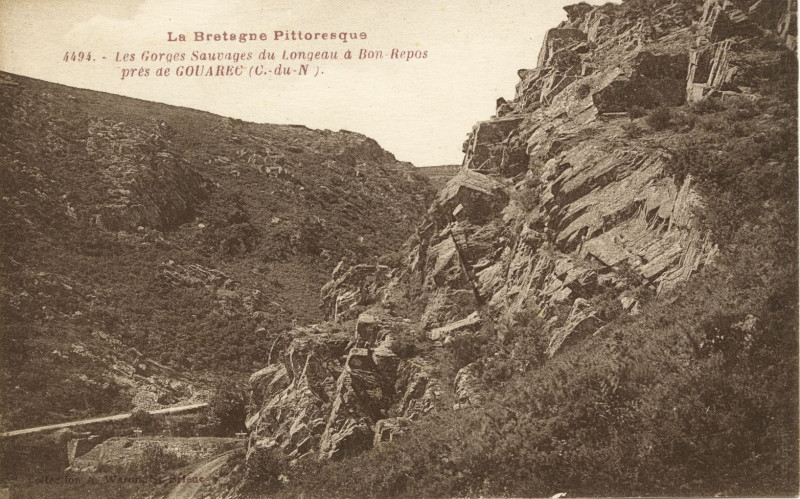 Carte postale ancienne Saint-Gelven - Gorges sauvages de Longeau à Bon Repos à Bon Repos sur Blavet