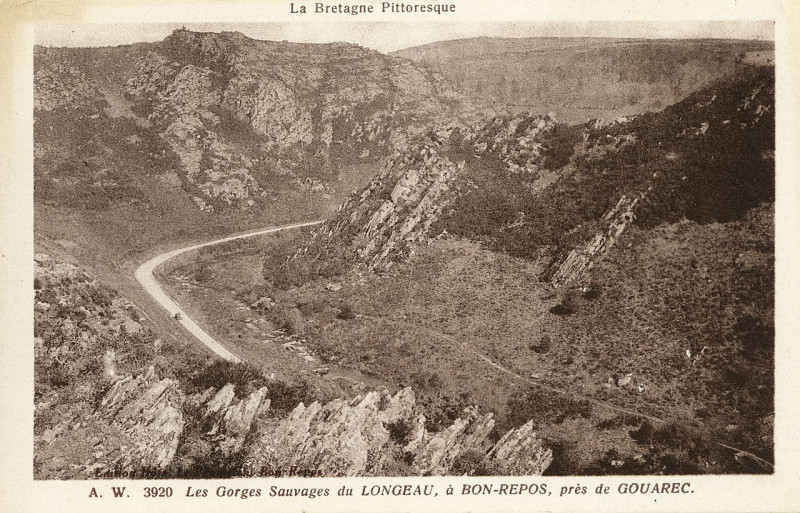 Carte postale ancienne Saint-Gelven - Gorges sauvages de Longeau à Bon-Repos à Bon Repos sur Blavet