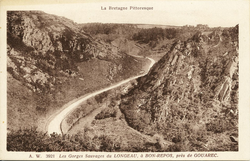 Carte postale ancienne Saint-Gelven - Gorges sauvages de Longeau à Bon-Repos à Bon Repos sur Blavet