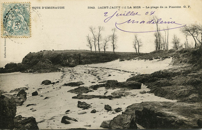 Carte postale ancienne Saint-Jacut-de-la-Mer - Plage de la Pissotte à Saint-Jacut-de-la-Mer