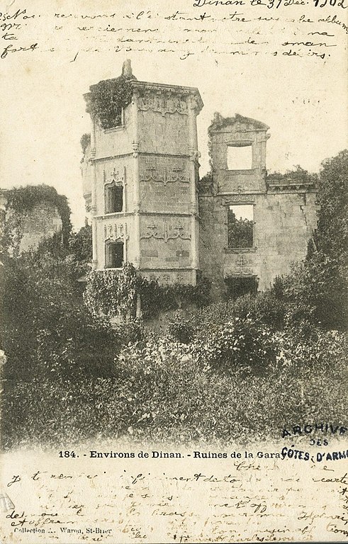 Carte postale ancienne Taden - Ruines de La Garaye à Taden