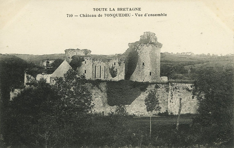 Carte postale ancienne Tonquédec - Château vue d'ensemble à Tonquédec