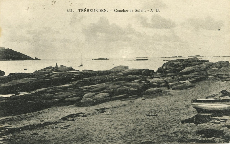 Carte postale ancienne Trébeurden - Coucher de soleil à Trébeurden
