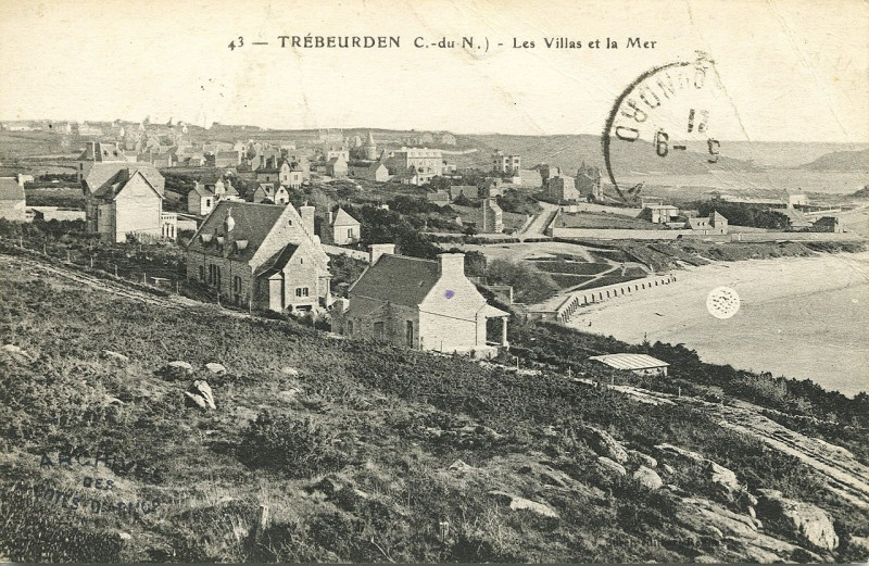 Carte postale ancienne Trébeurden - Villas et mer à Trébeurden