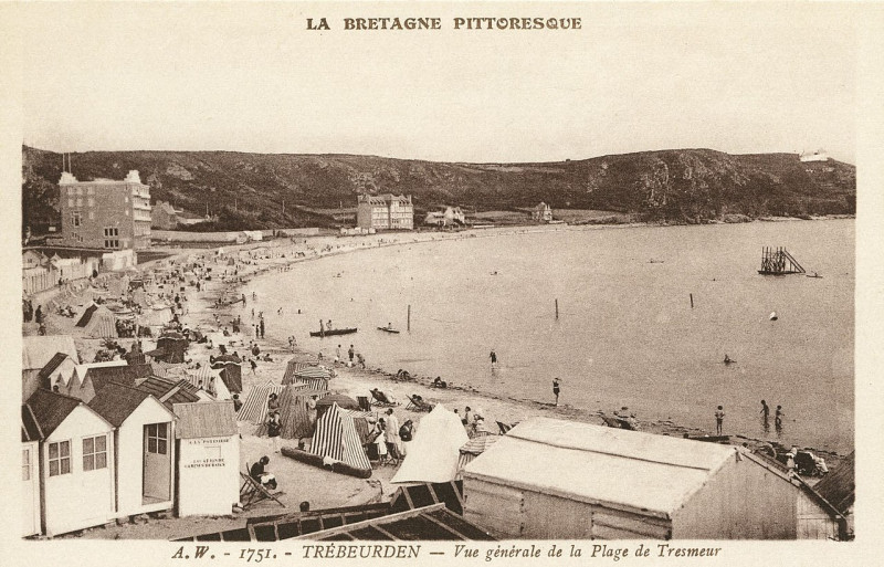 Carte postale ancienne Trébeurden - Vue générale de la plage de Tresmeur à Trébeurden
