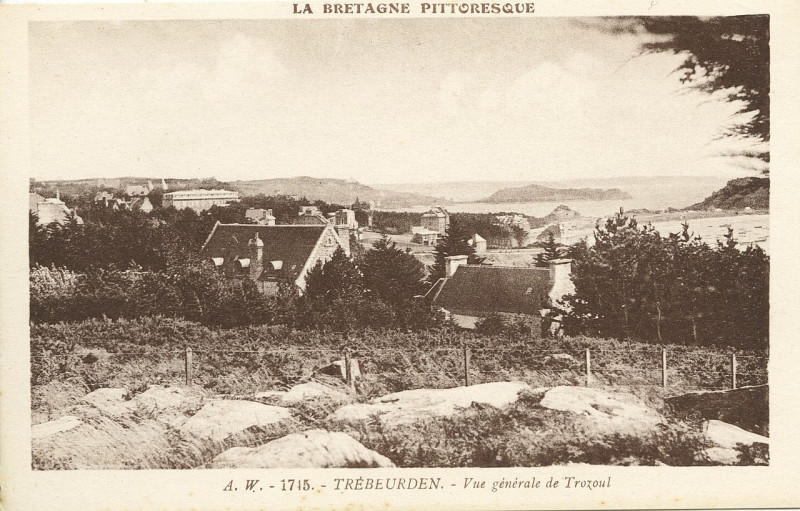 Carte postale ancienne Trébeurden - Vue générale de Trozoul à Trébeurden