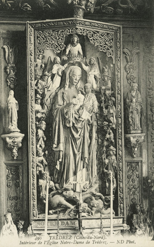 Carte postale ancienne Trédrez-Locquémeau - Intérieur de l'église Notre-Dame à Trédrez-Locquémeau
