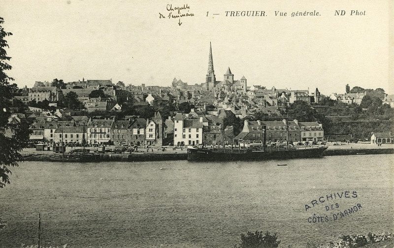 Carte postale ancienne Tréguier - Vue générale à Tréguier