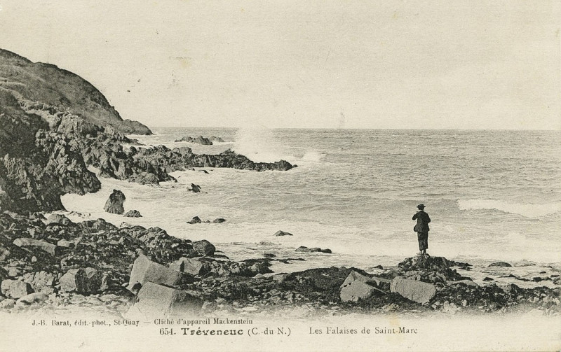 Carte postale ancienne Tréveneuc - Falaises de Saint-Marc à Tréveneuc