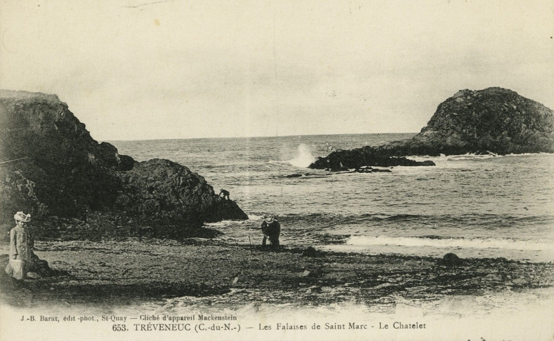 Carte postale ancienne Tréveneuc - Falaises de Saint-Marc à Tréveneuc
