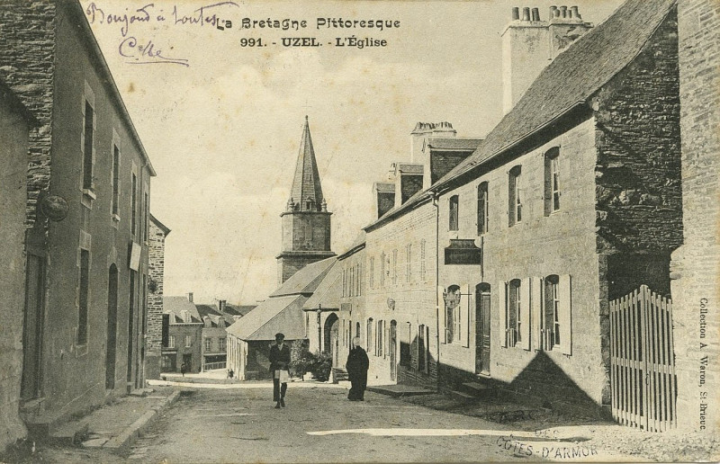 Carte postale ancienne Uzel - Eglise à Uzel