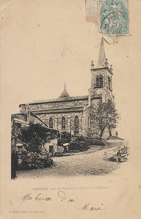 Carte postale ancienne Crozet - L'Eglise