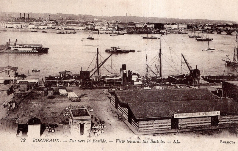 Carte postale ancienne Bordeaux-Bastide - vue générale (L.L.) à Bordeaux