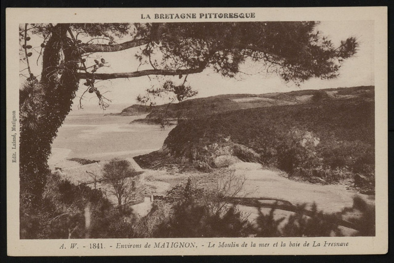 Carte postale ancienne Matignon - Moulin de la mer et baie de la Fresnaye  à Matignon