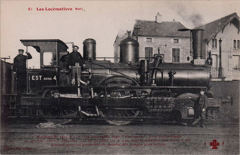 Carte postale ancienne Cccc - Ff 61 - Les Locomotives (Est) - Machine No. 2512