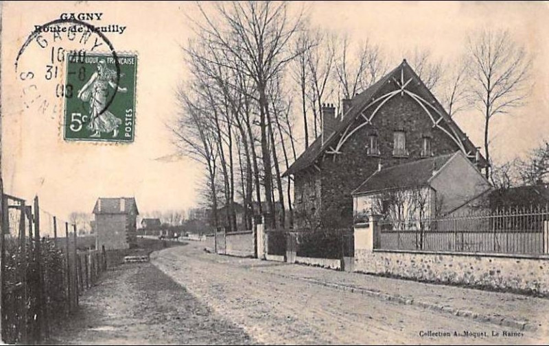 Carte postale ancienne Gagny.Route de Neuilly