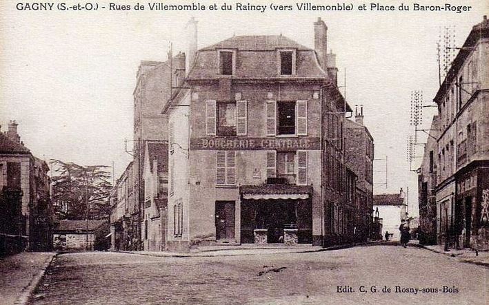 Carte postale ancienne Gagny.Rue de Villemomble et rue du Raincy