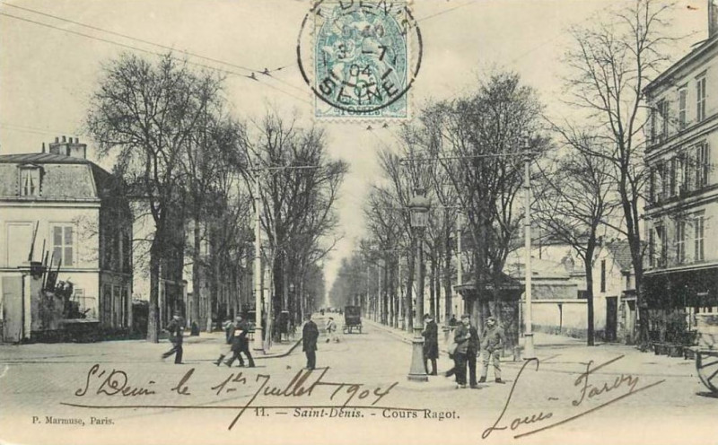 Carte postale ancienne Saint-Denis. Cours Ragot