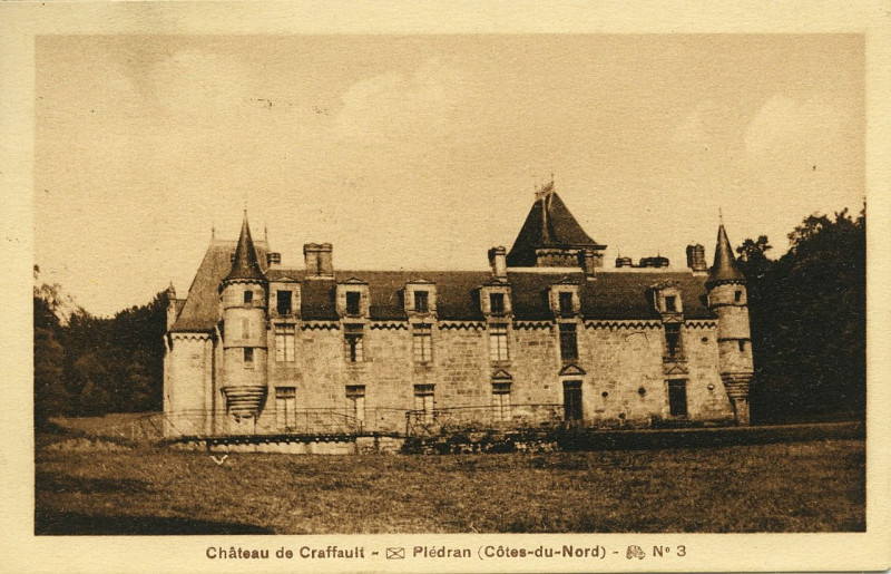Carte postale ancienne Plédran - Château de Craffault à Plédran