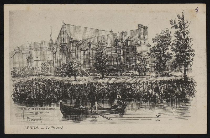 Carte postale ancienne Léhon - Prieuré à Dinan
