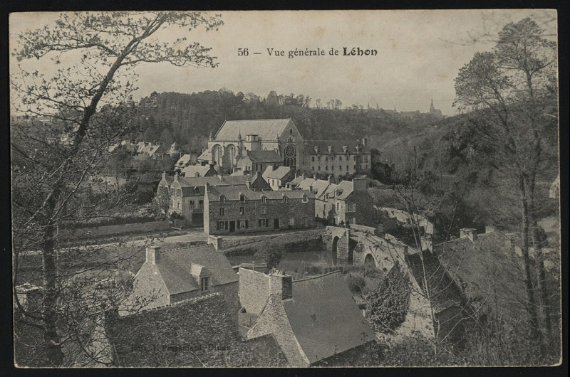 Carte postale ancienne Léhon - Vue générale à Dinan
