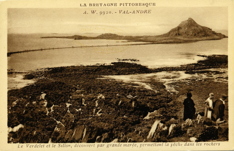 Carte postale ancienne Pléneuf-Val-André - Verdelet et sillon découvert par grande marée à Pléneuf-Val-André