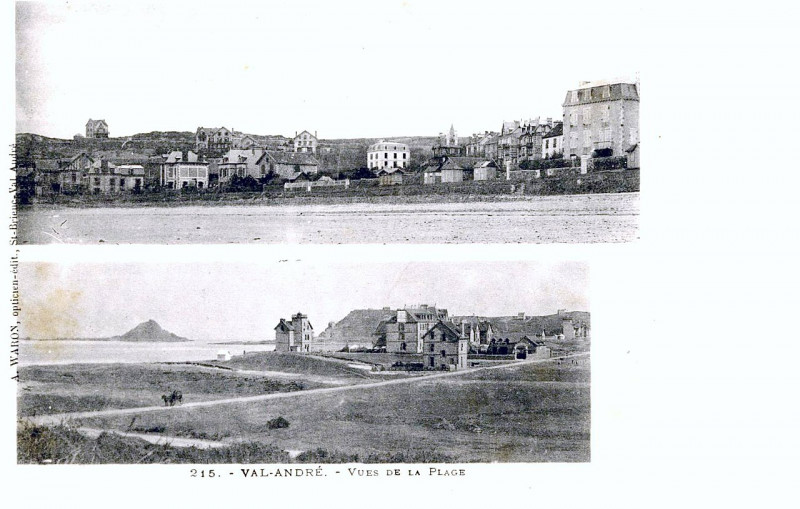 Carte postale ancienne Pléneuf-Val-André - Vues de la plage du Val-André à Pléneuf-Val-André