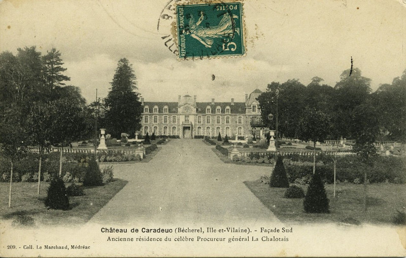 Carte postale ancienne Plouasne - Château de Caradeuc à Plouasne
