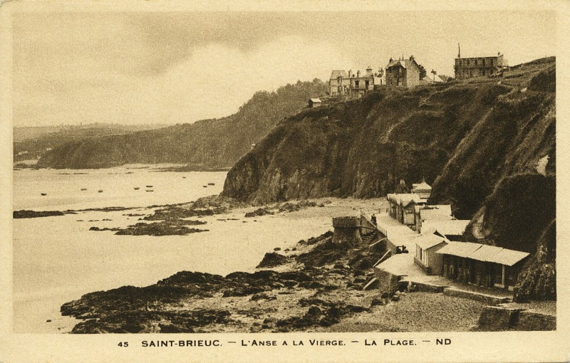 Carte postale ancienne Plérin - Anse à la Vierge à Plérin