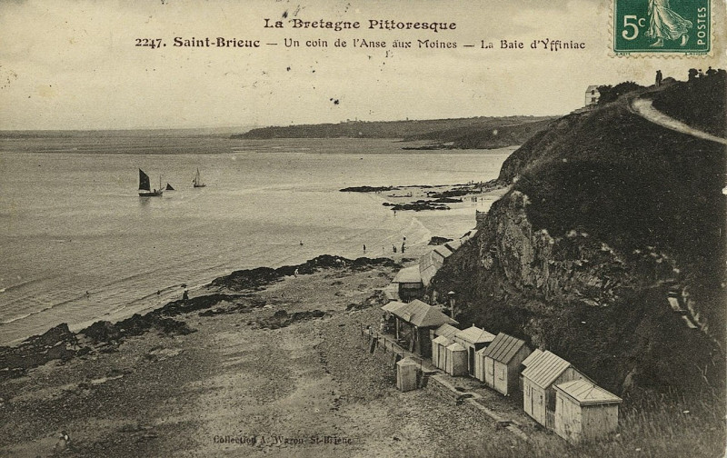 Carte postale ancienne Plérin - Un coin de l'Anse aux Moines à Plérin