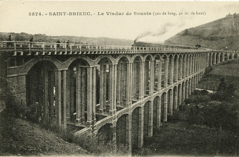 Carte postale ancienne Plérin - Viaduc de Souzain à Plérin