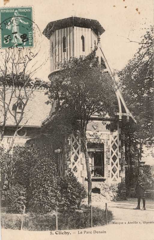 Carte postale ancienne Le Parc Denain à Clichy