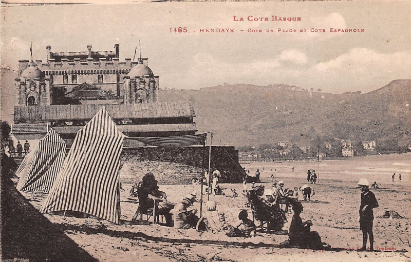 Carte postale ancienne Hendaye - plage (Labouche)