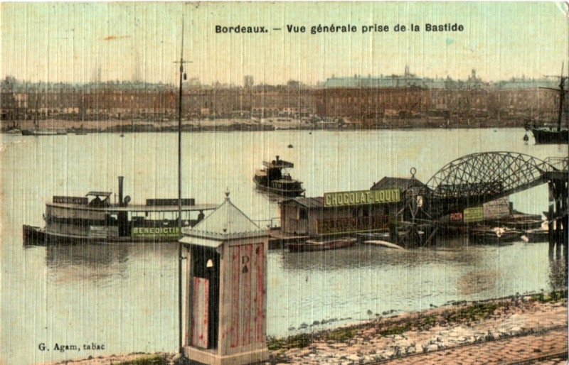 Carte postale ancienne Bordeaux-Bastide - embarcadère (G. Agam) à Bordeaux