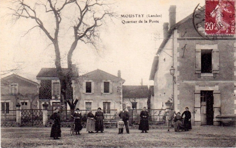 Carte postale ancienne Moustey (Landes) - La Poste 3