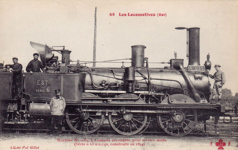 Carte postale ancienne Ff-Cccc 46 - Les Locomotives (Est) - Machine No 0.89