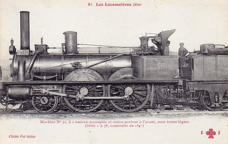 Carte postale ancienne Ff-Cccc 51 - Les Locomotives (Est) - Machine No 32