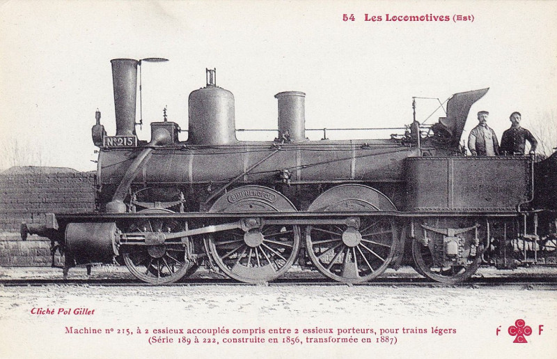 Carte postale ancienne Ff-Cccc 54 - Les Locomotives (Est) - Machine No 215