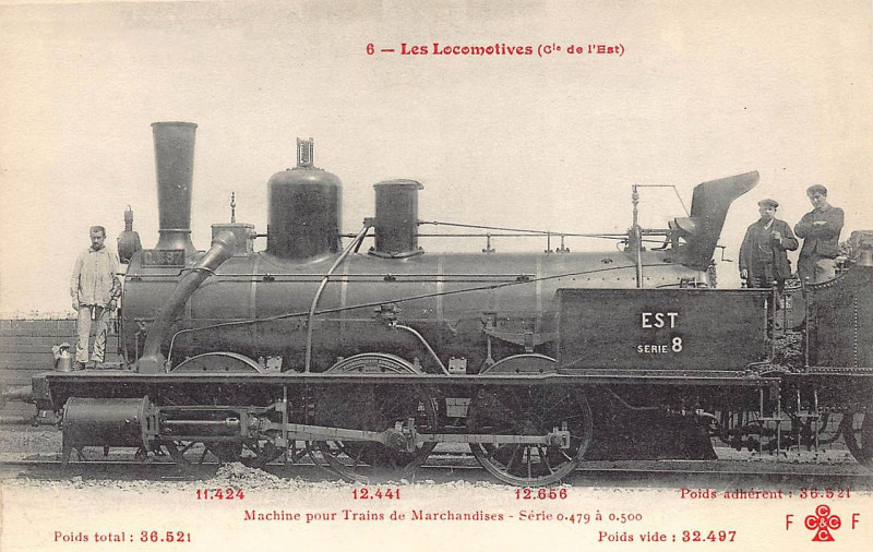 Carte postale ancienne Ff-Cccc 6 - Les Locomotives (Est) - Machine No 0487