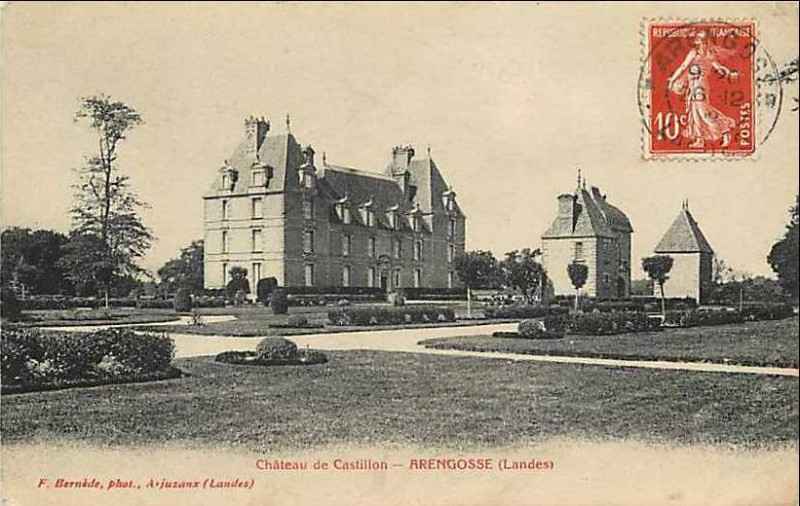 Carte postale ancienne Arengosse (Landes) - château Castillon 2
