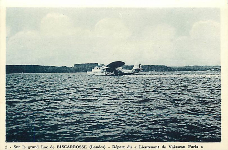 Carte postale ancienne Biscarrosse (Landes) - Hydravion