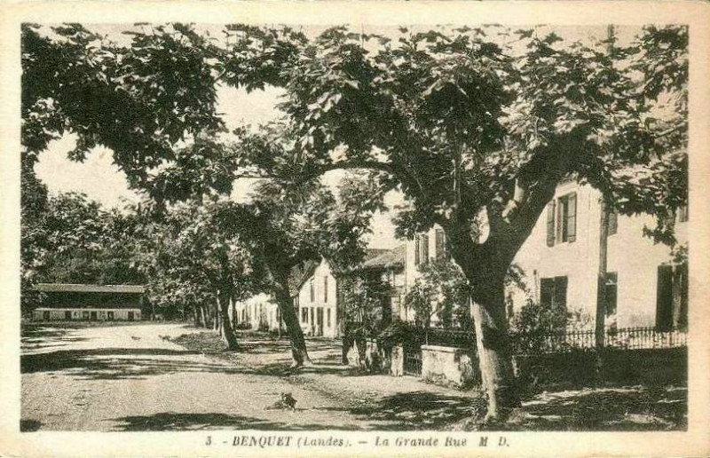 Carte postale ancienne Benquet (Landes) - Grande rue