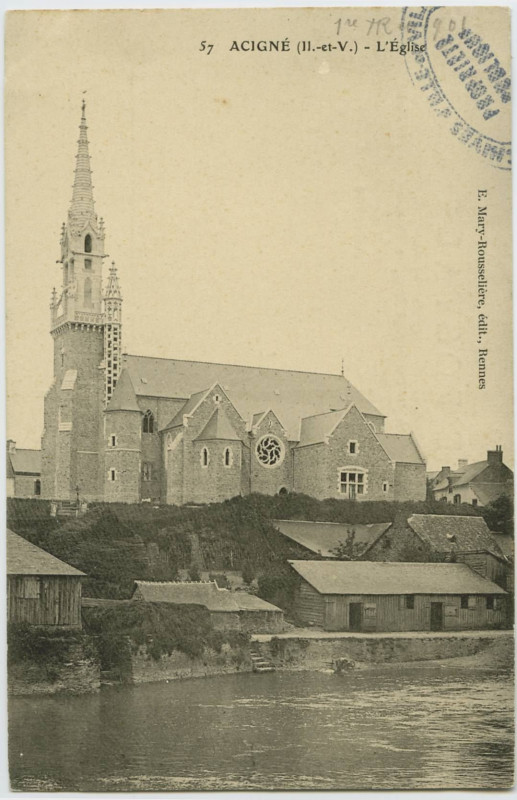 Carte postale ancienne 57. Acigné (Il.-et-V.). L'église