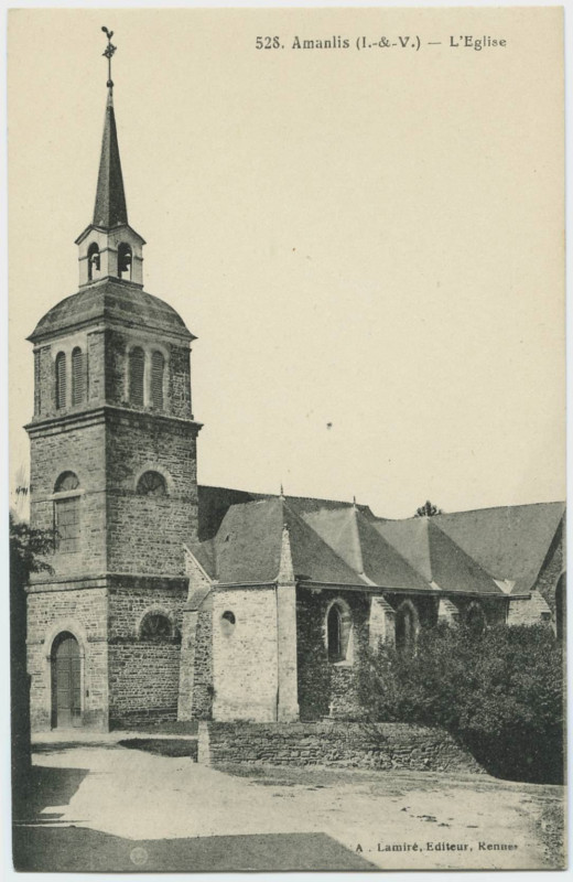 Carte postale ancienne 528. Amanlis (I.-et-V.). L'église.