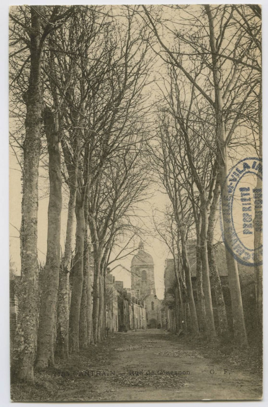Carte postale ancienne 1784. Antrain. Rue de Couesnon.
