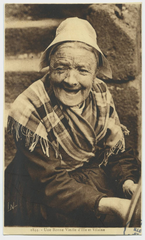 Carte postale ancienne 1844. Une bonne vieille d'Ille-et-Vilaine.