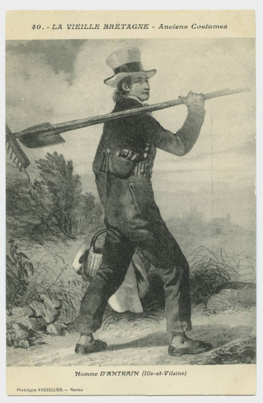 Carte postale ancienne 40. La vieille Bretagne. Anciens costumes. Homme d'Antrain(Ille-et-Vilaine.).