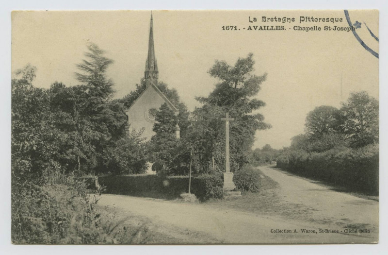 Carte postale ancienne 1671. Availles-Sur-Seiche. Chapelle Saint-Joseph.