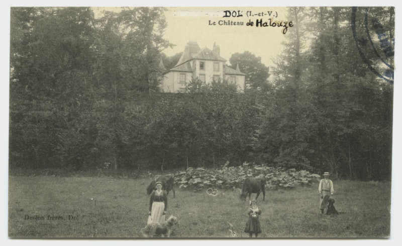Carte postale ancienne Dol (I.-et-V.). Le château de Halouze.